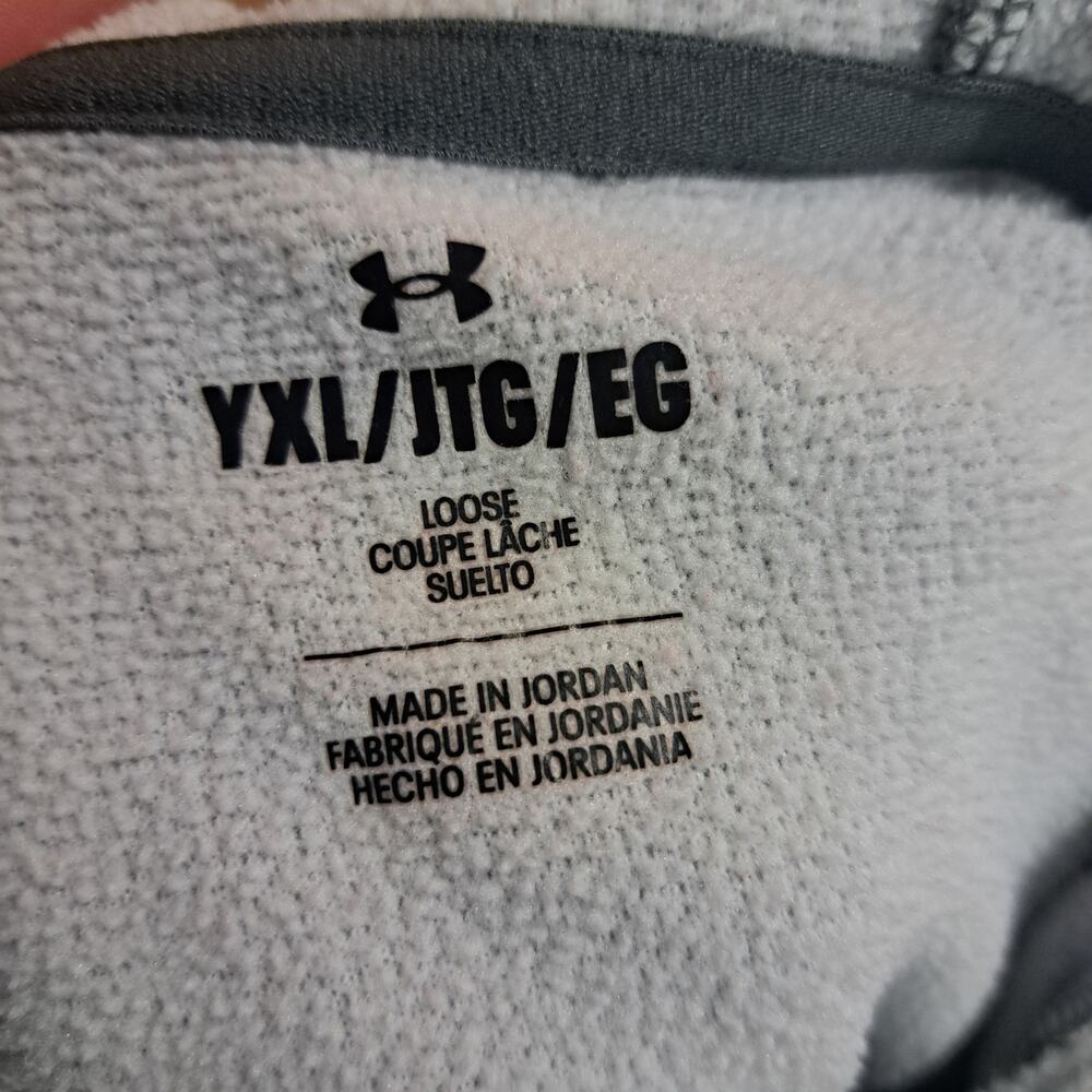 Under Armour Girl's Gray Purple Heart Hoodie YXL - Picture 4 of 5